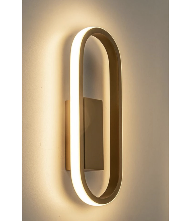 Ovale ring wandlamp gold