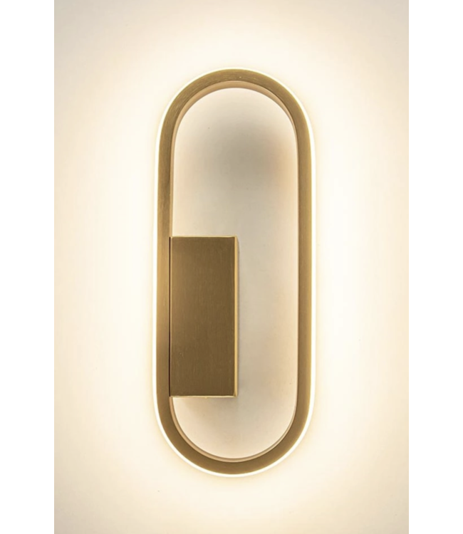 Ovale ring wandlamp gold