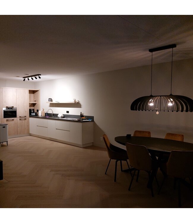 Hanglamp ovaal The Bronx-135cm-Zwart