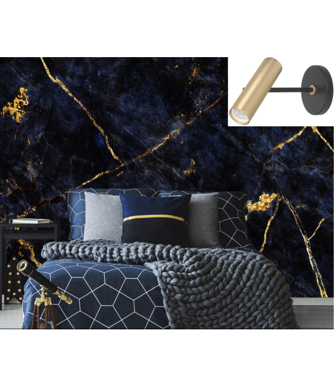 Wandlamp gold met zwart