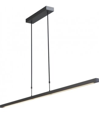Masterlight platte hanglamp 200 cm mat zwart voor boven eettafel