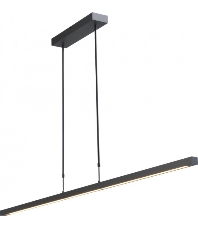 platte hanglamp 200 cm mat zwart voor boven eettafel