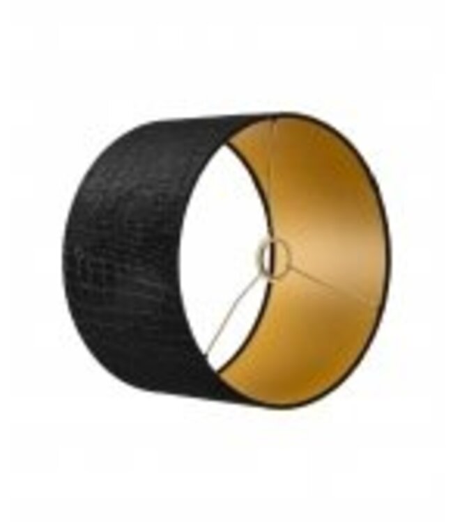 Kap zwart velours croco gouden binnenkant -Ø45cm-