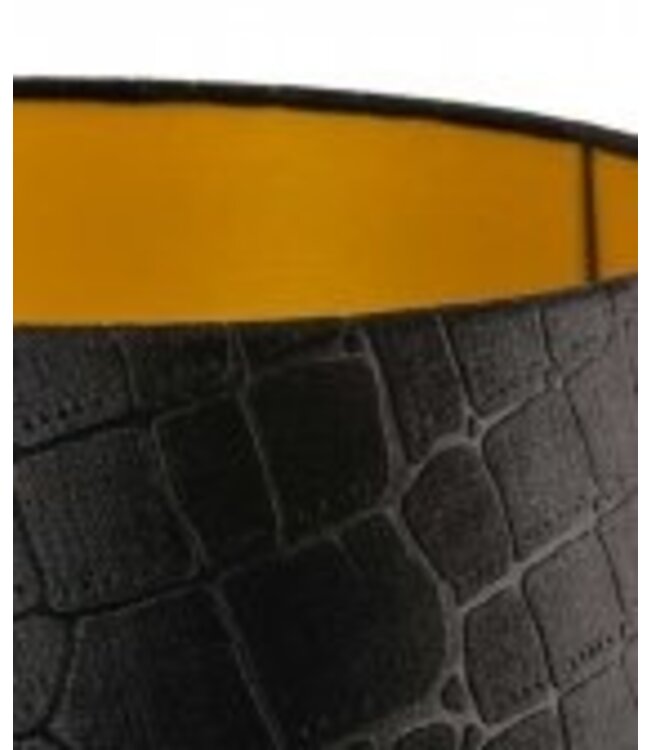 Kap zwart velours croco gouden binnenkant -Ø45cm-
