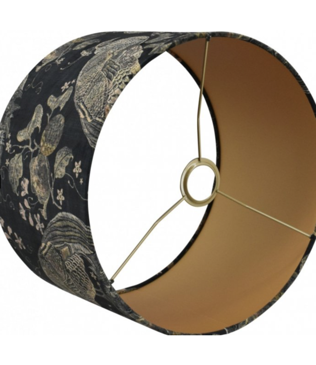 Kap velours zwart luxe gouden print gouden binnenkant 30cm