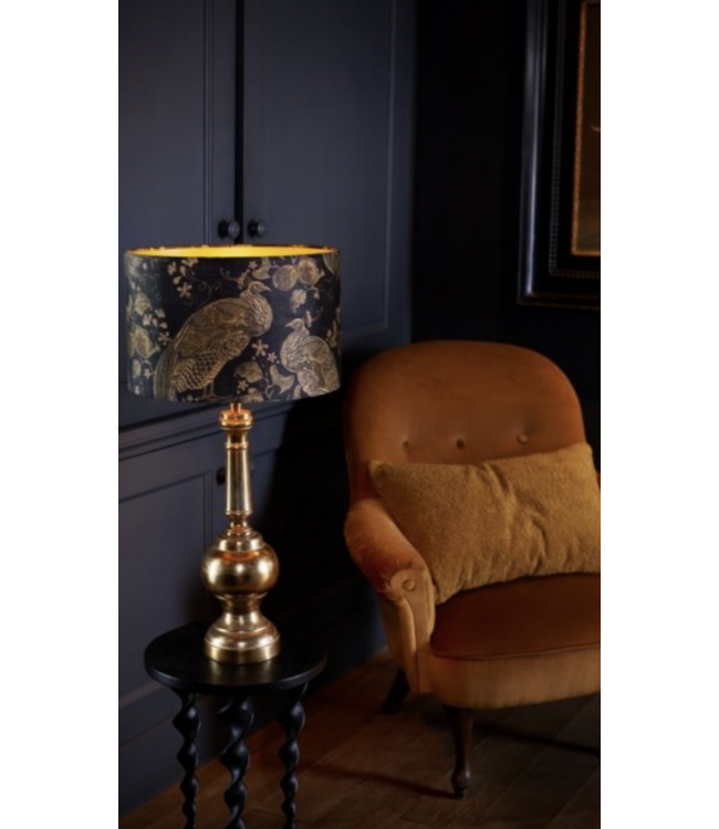 Bedlamp Brass Brons-Fluweel donker blauw ø30 cm