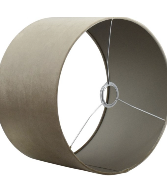 Kap velours taupe 40cm h35cm taupe binnenkant