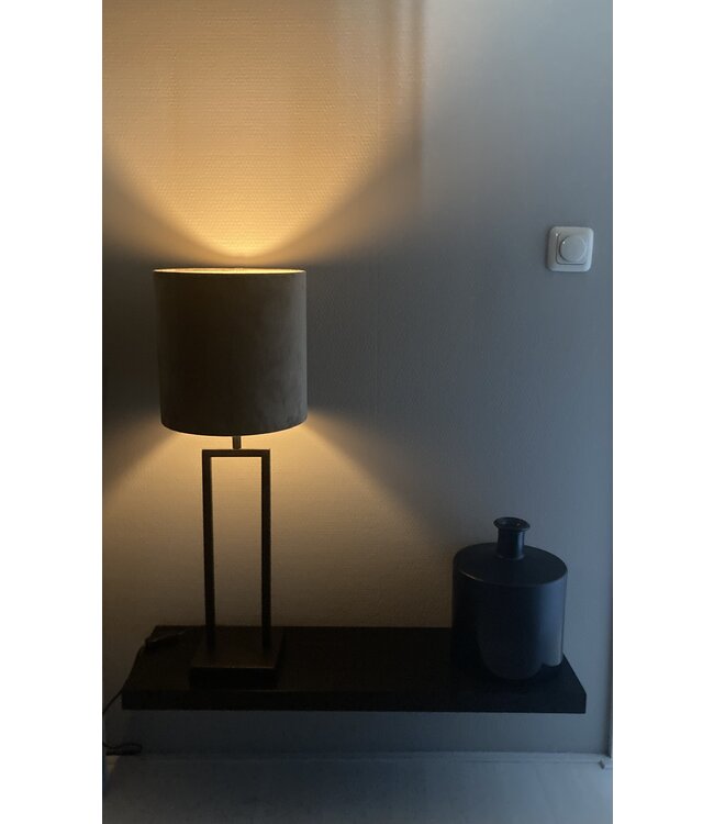 Kap velours taupe 40cm h35cm taupe binnenkant