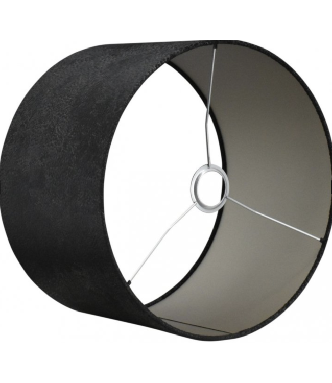 Kap velours zwart luxe zwarte print 35cm h25cm taupe binnenkant