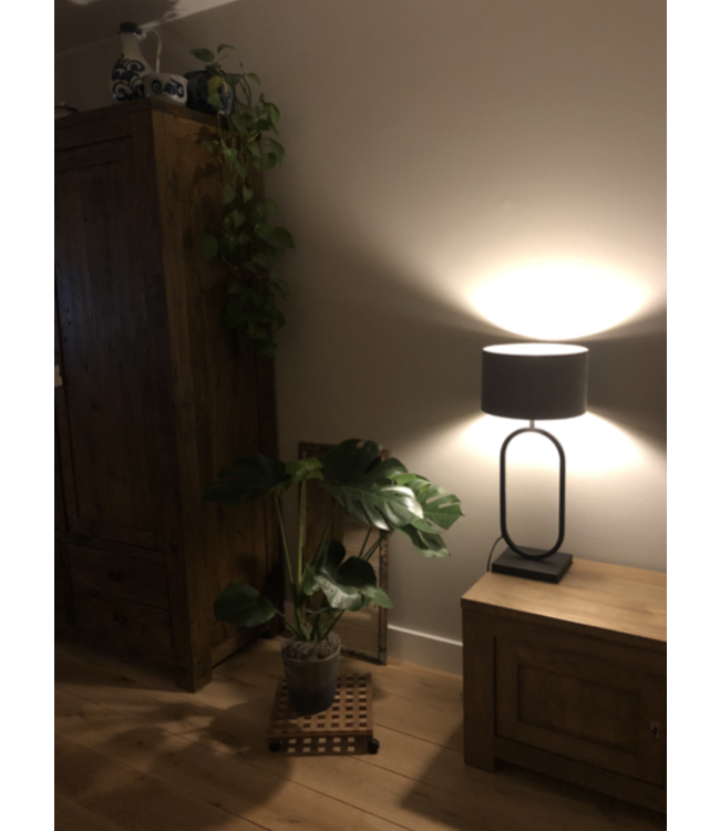 Kap velours taupe 40cm h35cm taupe binnenkant