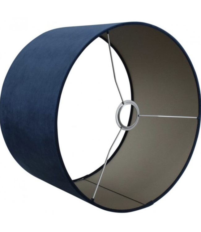 Kap velours donkerblauw 30cm h20cm taupe binnenkant