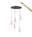 Masterlight Videlamp Pezzo rond 5 lichts hanglamp zwart 50cm mat diamant glas