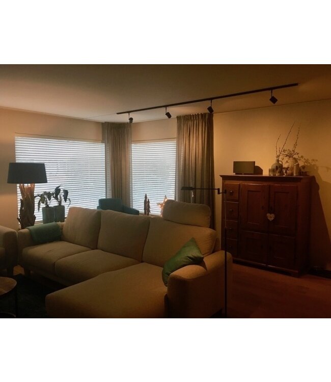 Rail 2meter 1fase inclusief begin en eind stuk mat zwart