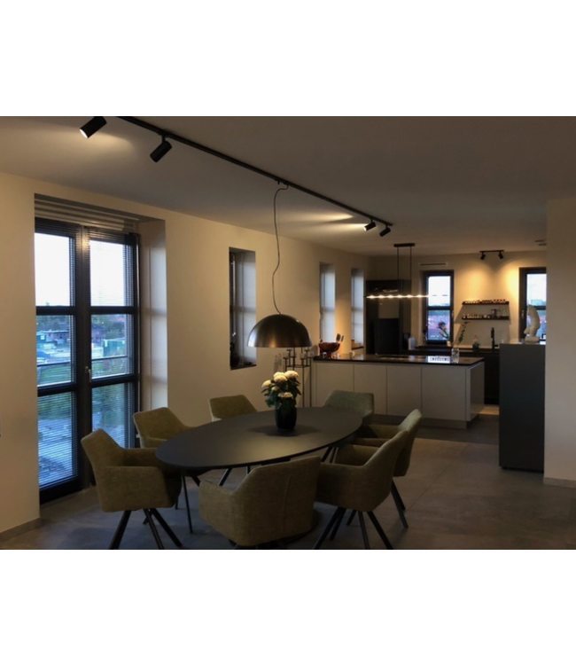 Rail 2meter 1fase inclusief begin en eind stuk mat zwart