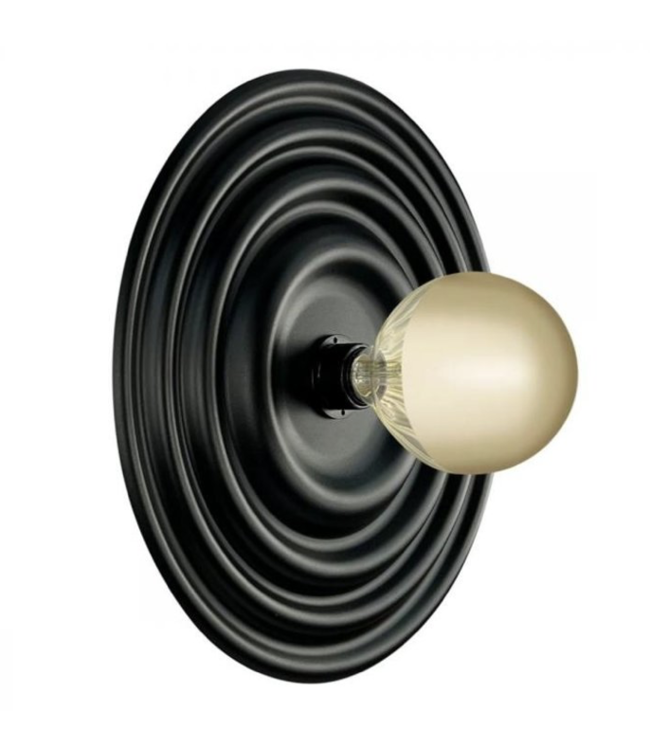 Mat zwarte wandlamp Saturn 42cm