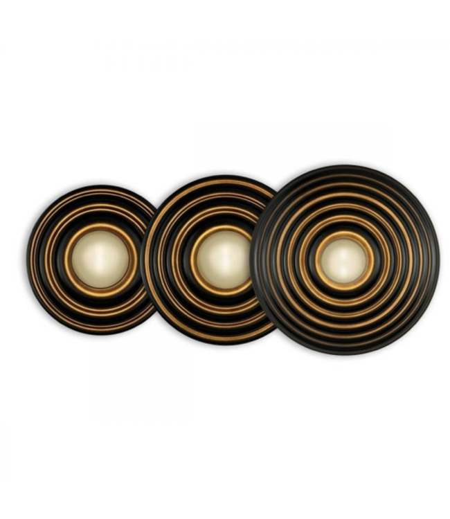 Mat zwarte wandlamp Saturn 42cm