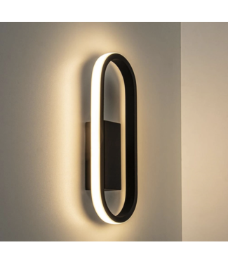 Highlight Ovale ring wandlamp zwart