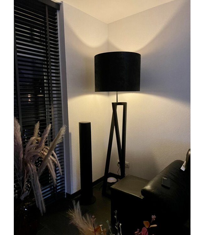 Kap velours zwart luxe zwarte print 35cm h25cm taupe binnenkant