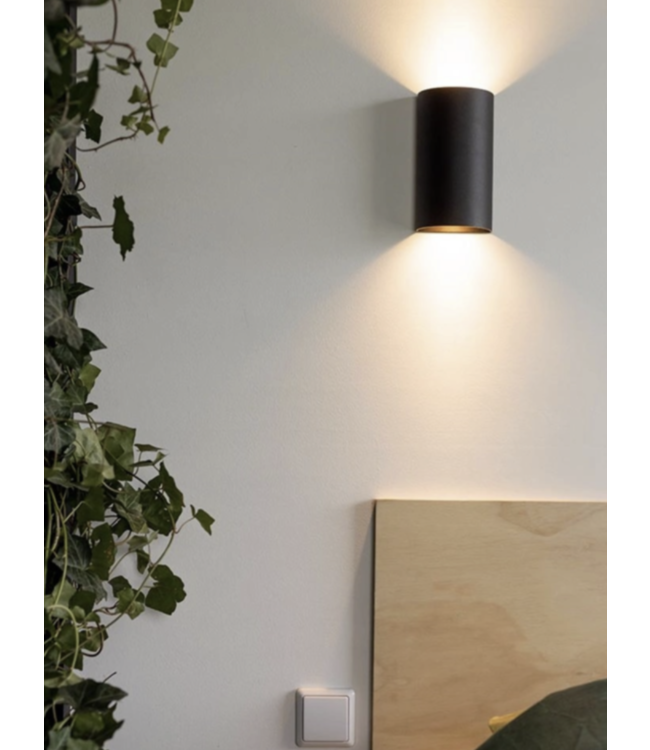 Wandlamp Hera Up Down Zwart/Goud