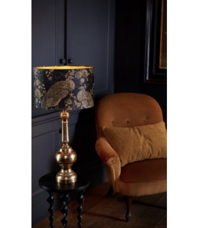 Kussen 60-40cm donkere pauwen print