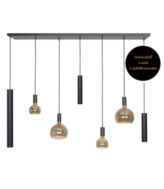 Ztahl Riva Hanglamp zwart 145cm met spots en sierlampen