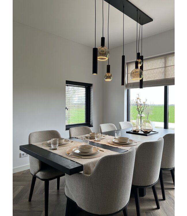 Hanglamp zwart 170-22met spots en sierlampen