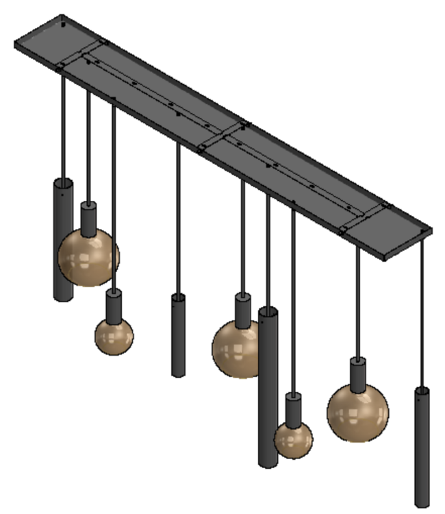 Hanglamp zwart 170-22met spots en sierlampen