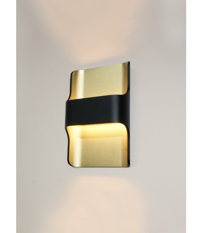 Up en down wandlamp led zwart /goud ip 54