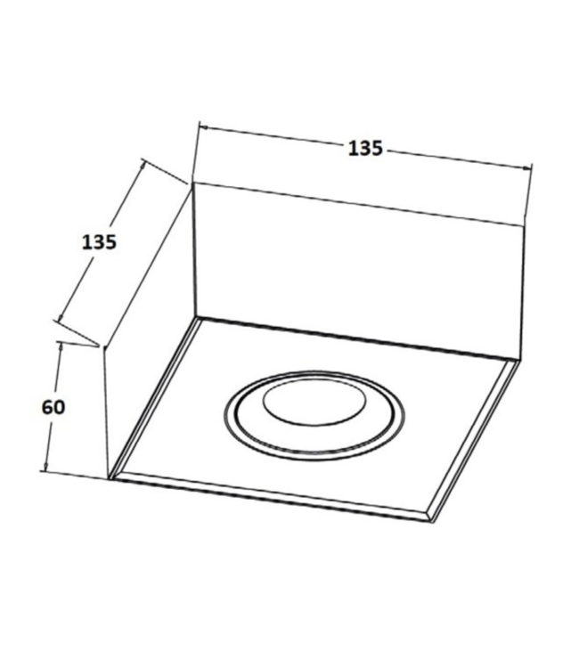 Vierkante plafond spot plat zwart dim to warm