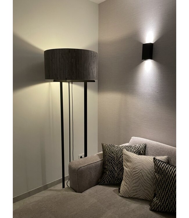Stoere vloerlamp incl kap 175cm hoog bamboo kap