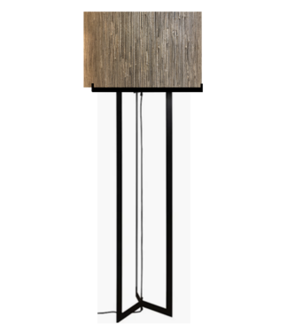 Ztahl Stoere vloerlamp incl kap 175cm hoog bamboo kap