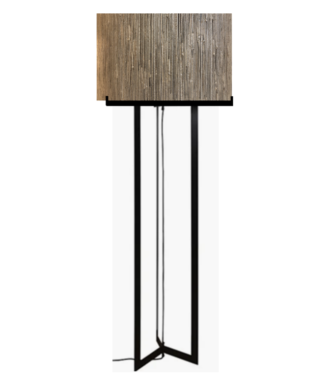 Stoere vloerlamp incl kap 175cm hoog bamboo kap