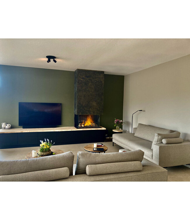 strakke 2 lichts spot -17cm- zwart