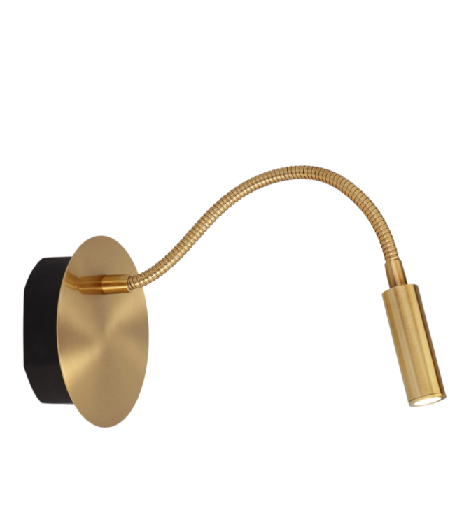 Accu bed wandlamp goud oplaadbaar aan uit met arm