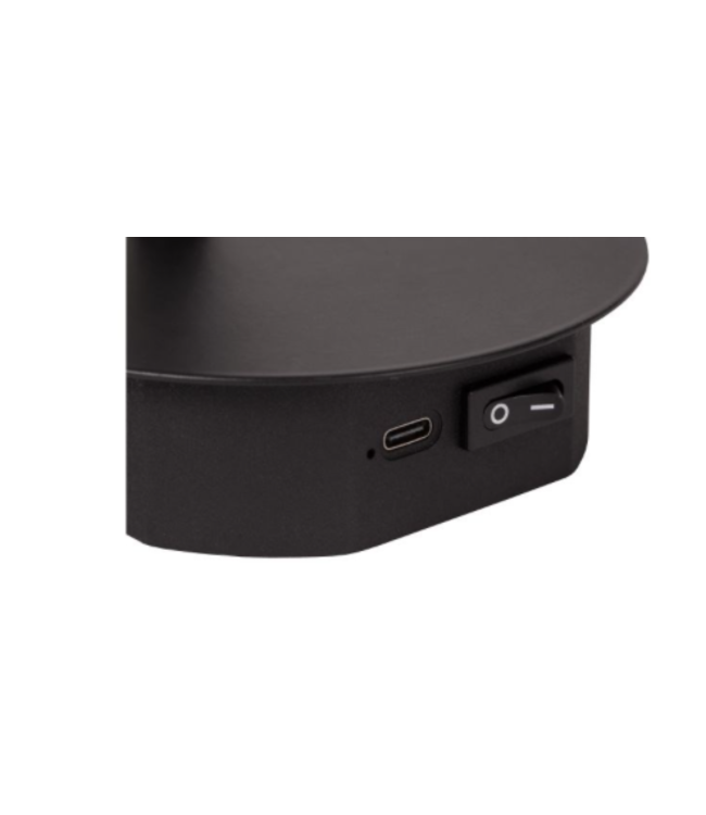 Accu bed wandlamp zwart oplaadbaar aan uit met arm