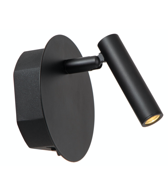 Accu wandlamp zwart oplaadbaar aan uit