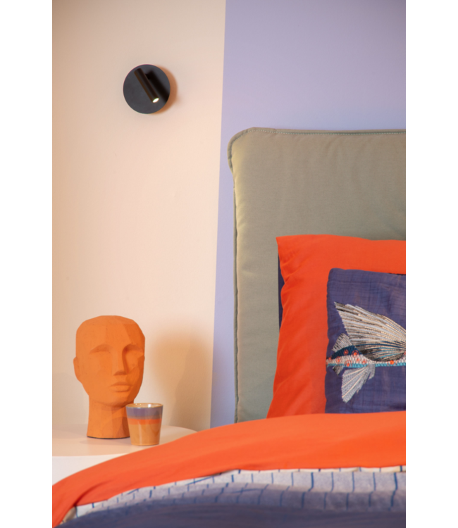 Accu wandlamp zwart oplaadbaar aan uit