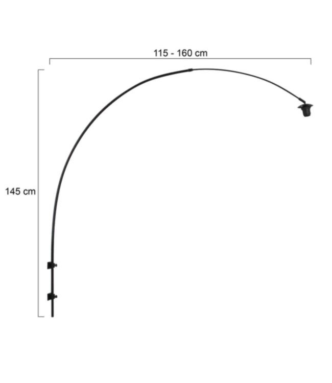 Uitschuifbare draaibare wandlamp zwart incl kap