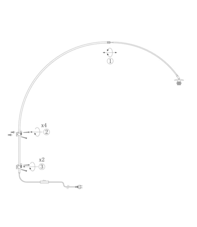 Uitschuifbare draaibare wandlamp zwart incl kap