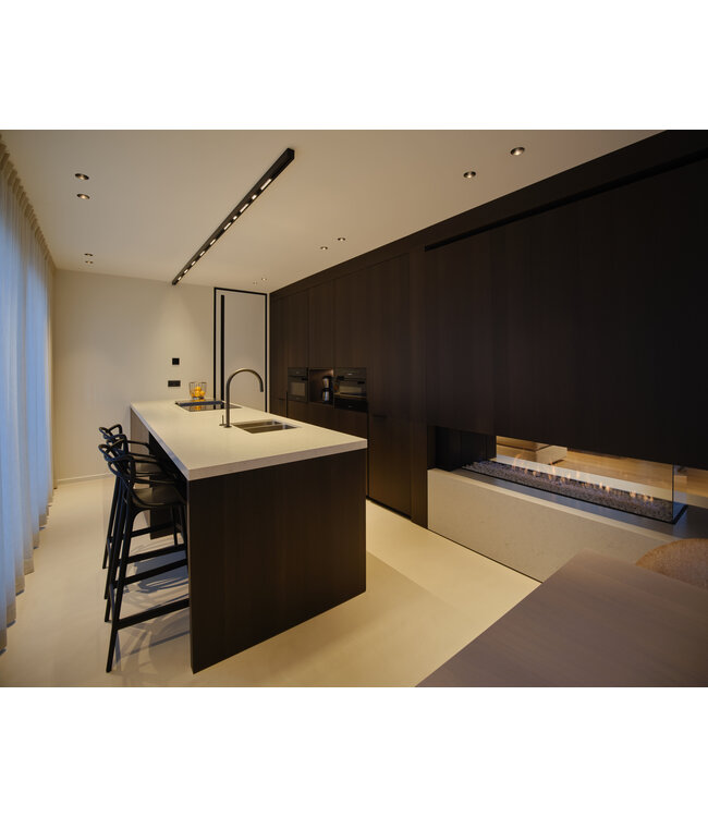 Design whiteline slot track opbouw met 2 spots 200cm zwart dimbare leds