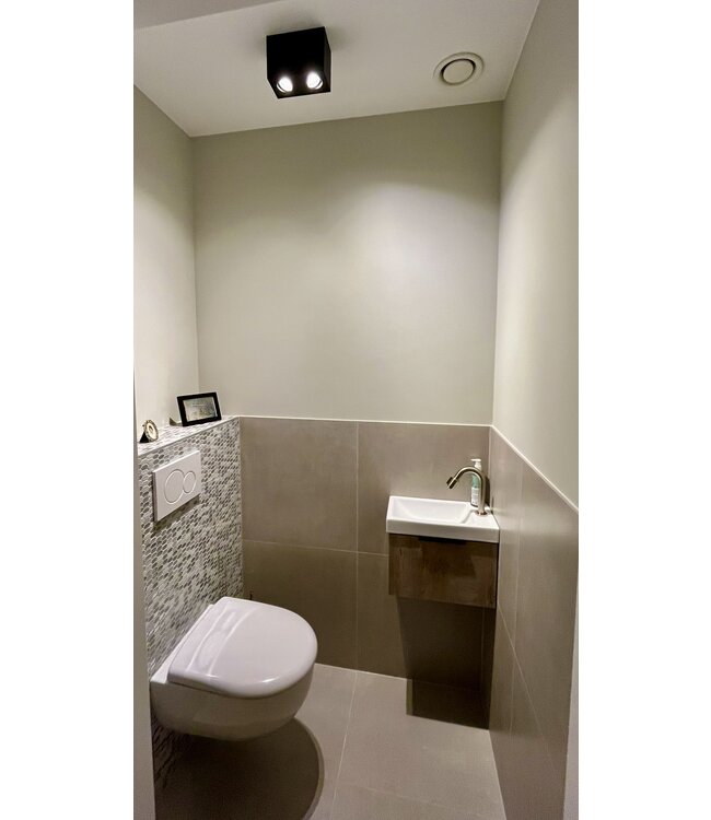 Rechthoekige opbouw kantelbare 2lichts spot-25cm-zwart