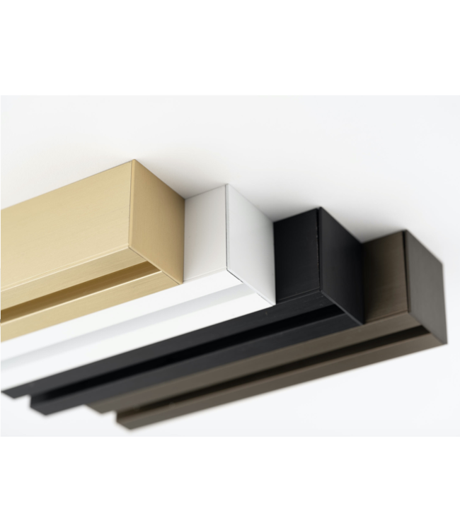 Design whiteline slot track opbouw met 2 spots 130cm zwart dimbare leds