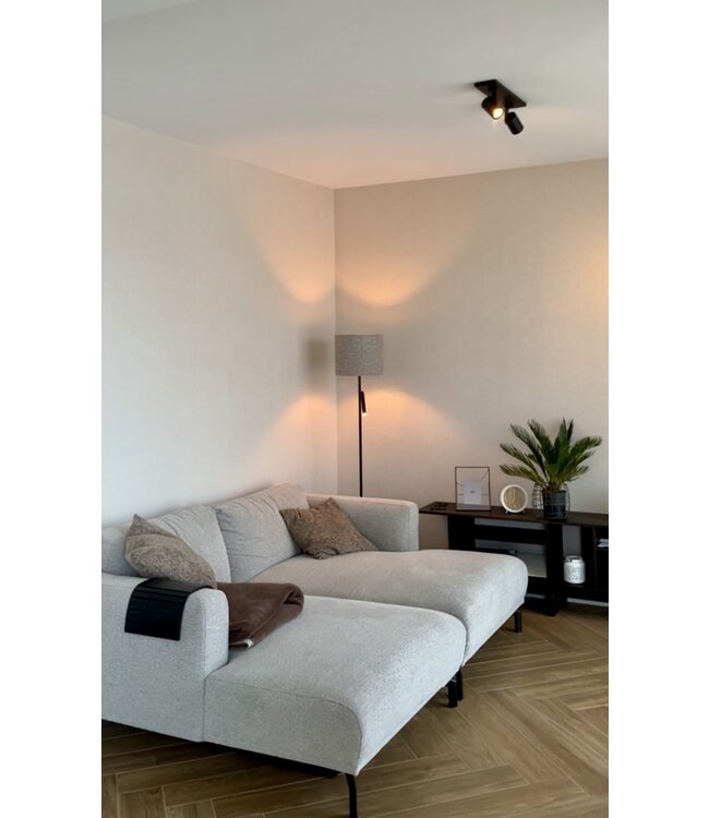 Vloerlamp met croco kap en dimbare leeslamp