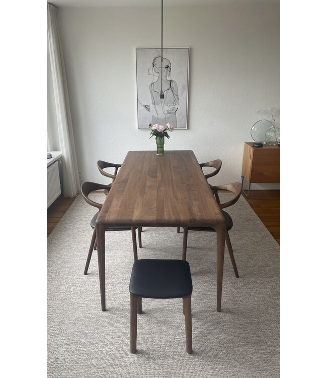 platte hanglamp 200 cm mat zwart voor boven eettafel