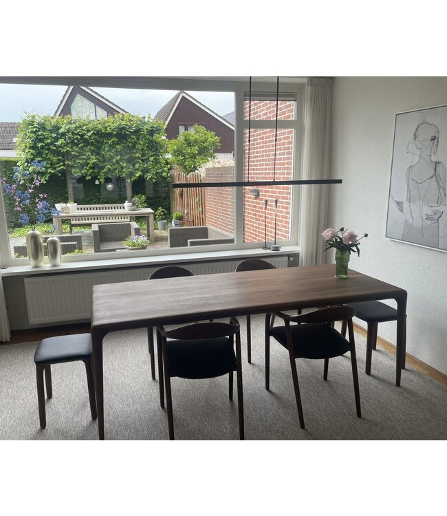 platte hanglamp 200 cm mat zwart voor boven eettafel