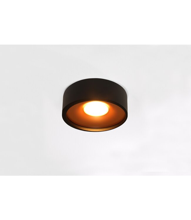 Plafondlamp orlando zwart goud ø 14cm