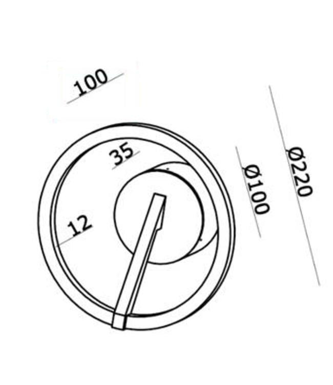 Plafondlamp Oregon ø33 zwart