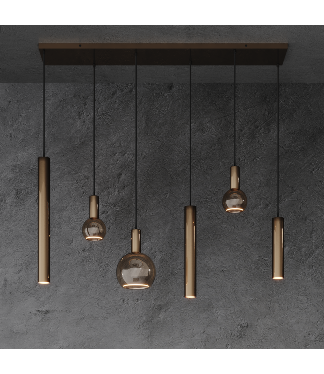 Riva Hanglamp Platinum 120 met spots en sierlampen