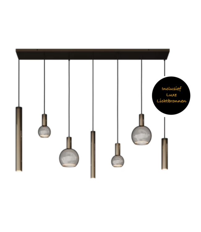 Riva Hanglamp Platinum 145 met spots en sierlampen