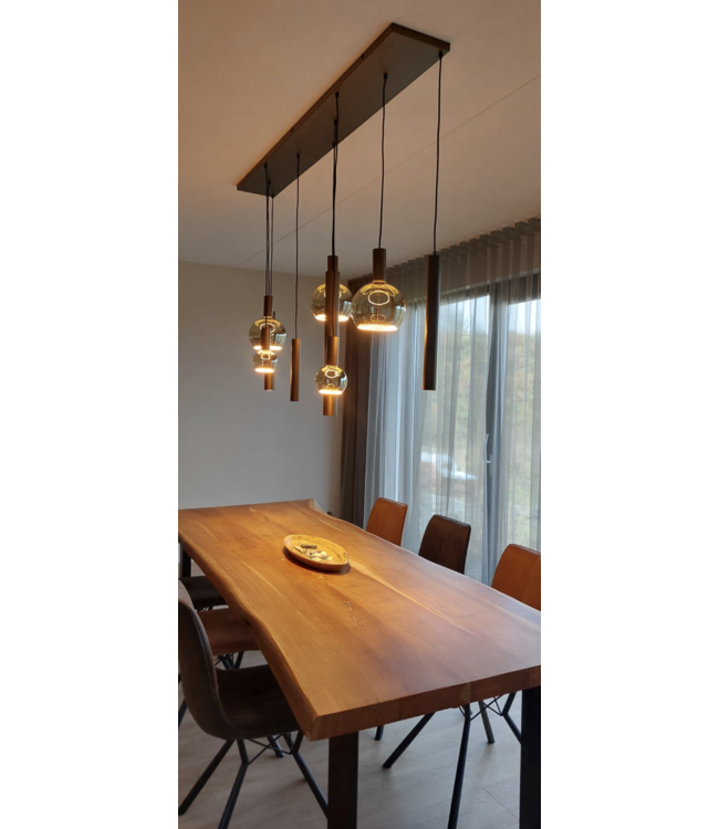 Riva Hanglamp Quartz 145 met spots en sierlampen